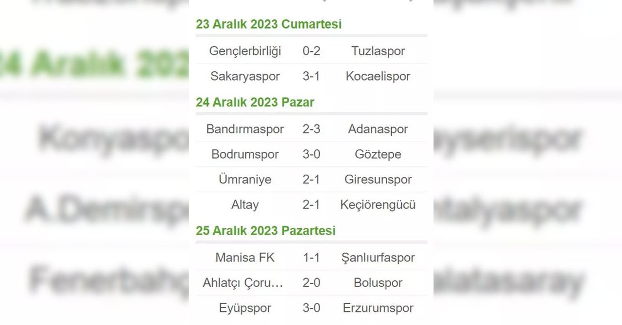 1. Lig fikstür 1. Lig fikstür