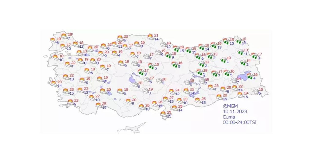 10 Kasım hava durumu 10 Kasım hava durumu