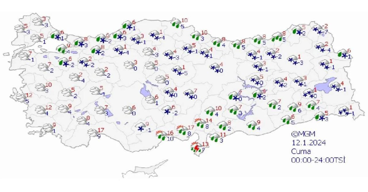 12 Ocak hava durumu 12 Ocak hava durumu