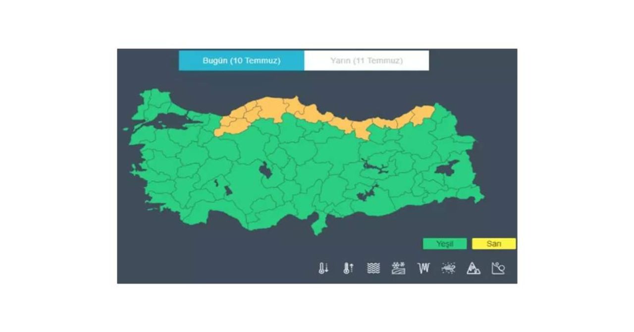 13 İl Turuncu Kod 13 İl Turuncu Kod