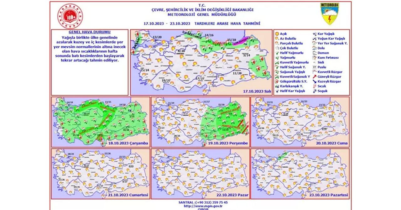17 Ekim 2023 Hava Durumu 17 Ekim 2023 Hava Durumu