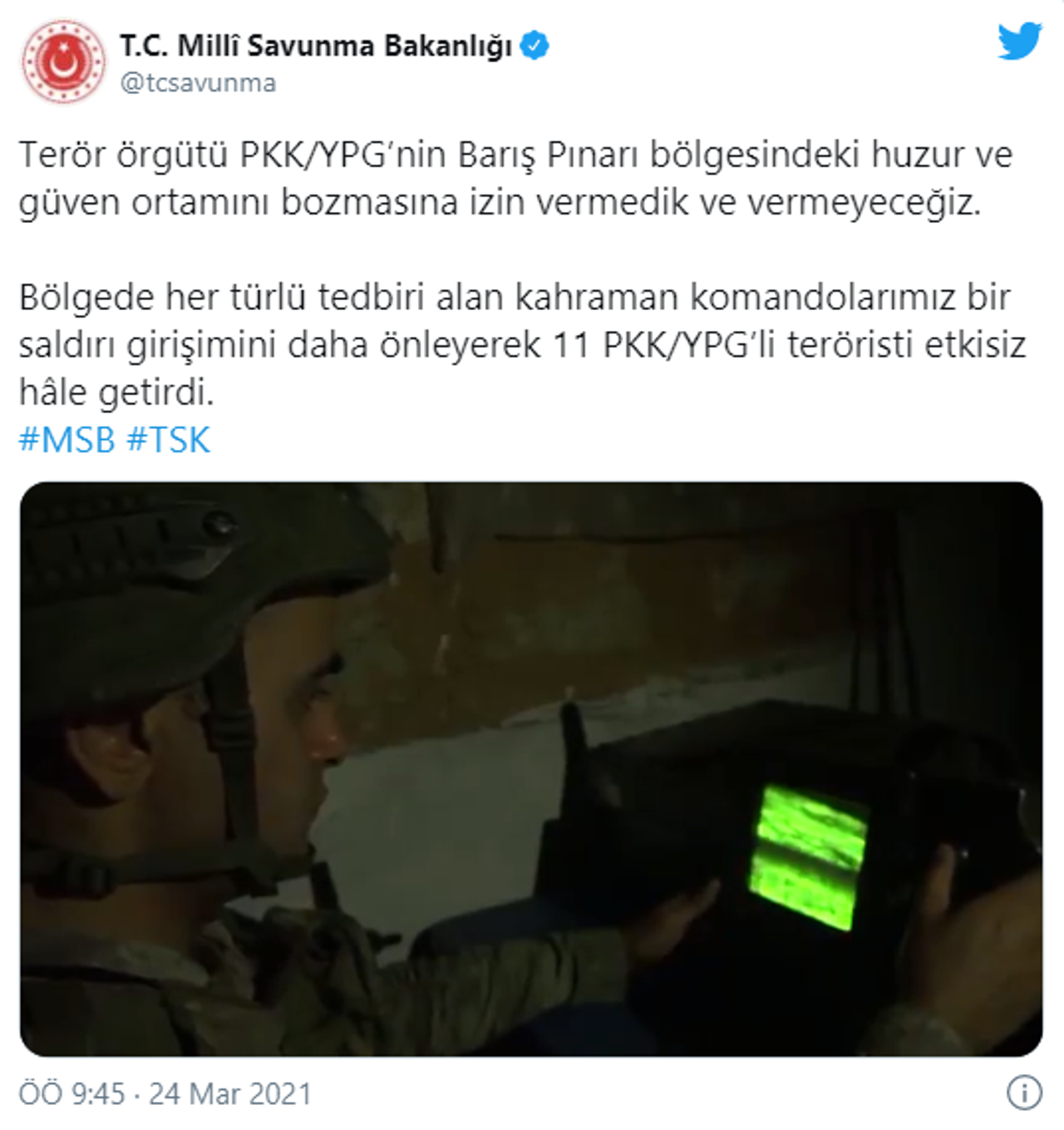 54546544Barış Pınarı bölgesinde 11 Terörist Etkisiz Hale Getirildi 54546544Barış Pınarı bölgesinde 11 Terörist Etkisiz Hale Getirildi