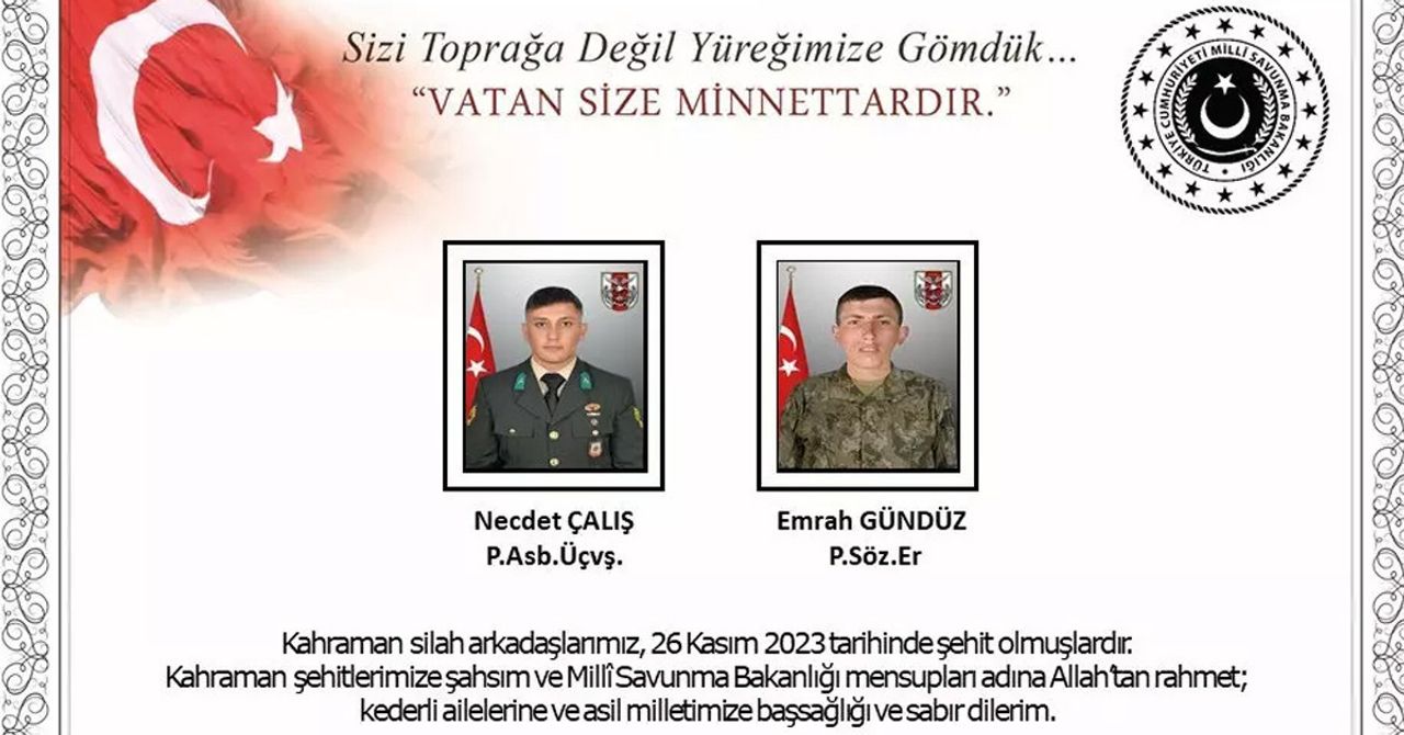 3 asker şehit 3 asker şehit