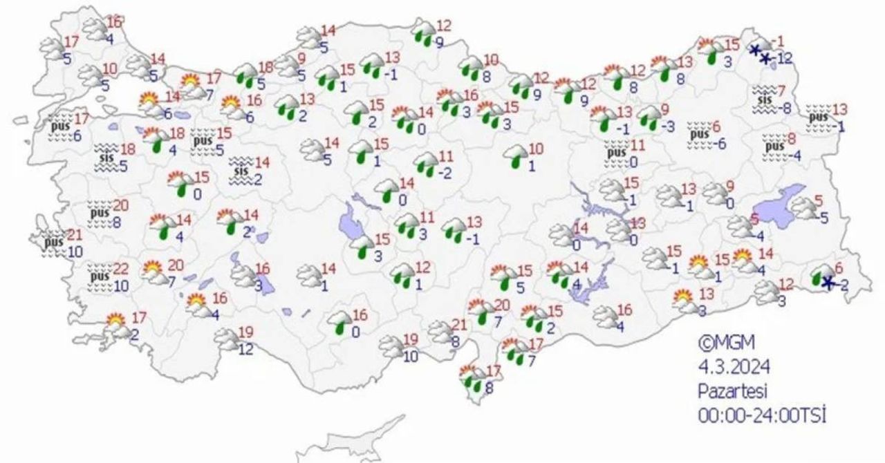 4 Mart hava durumu 4 Mart hava durumu