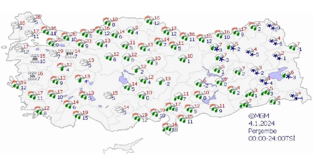 4 Ocak Hava Durumu 4 Ocak Hava Durumu