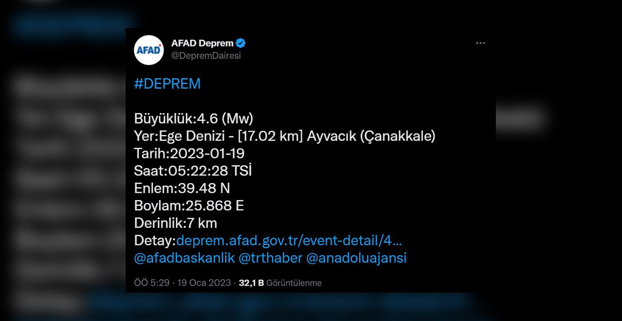 4.6 büyüklüğünde korkutan deprem 4.6 büyüklüğünde korkutan deprem