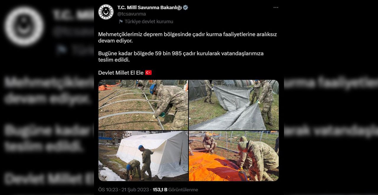 59 bin 985 çadır kuruldu 59 bin 985 çadır kuruldu