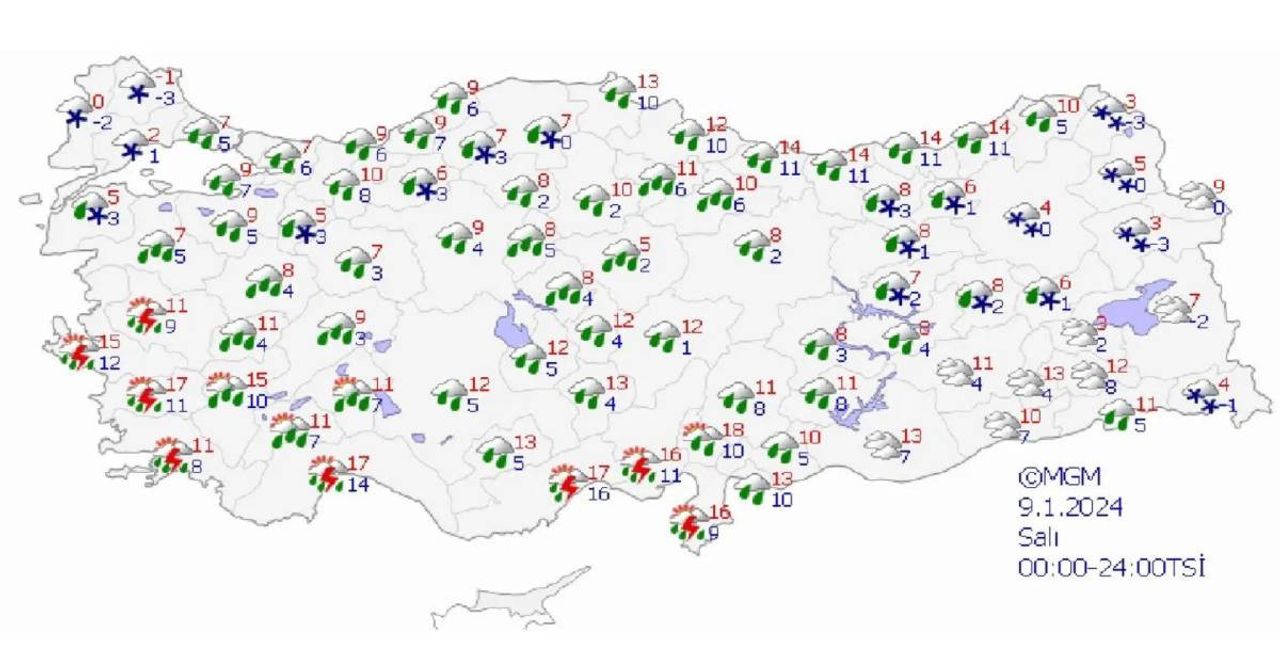 9 Ocak hava durumu 9 Ocak hava durumu