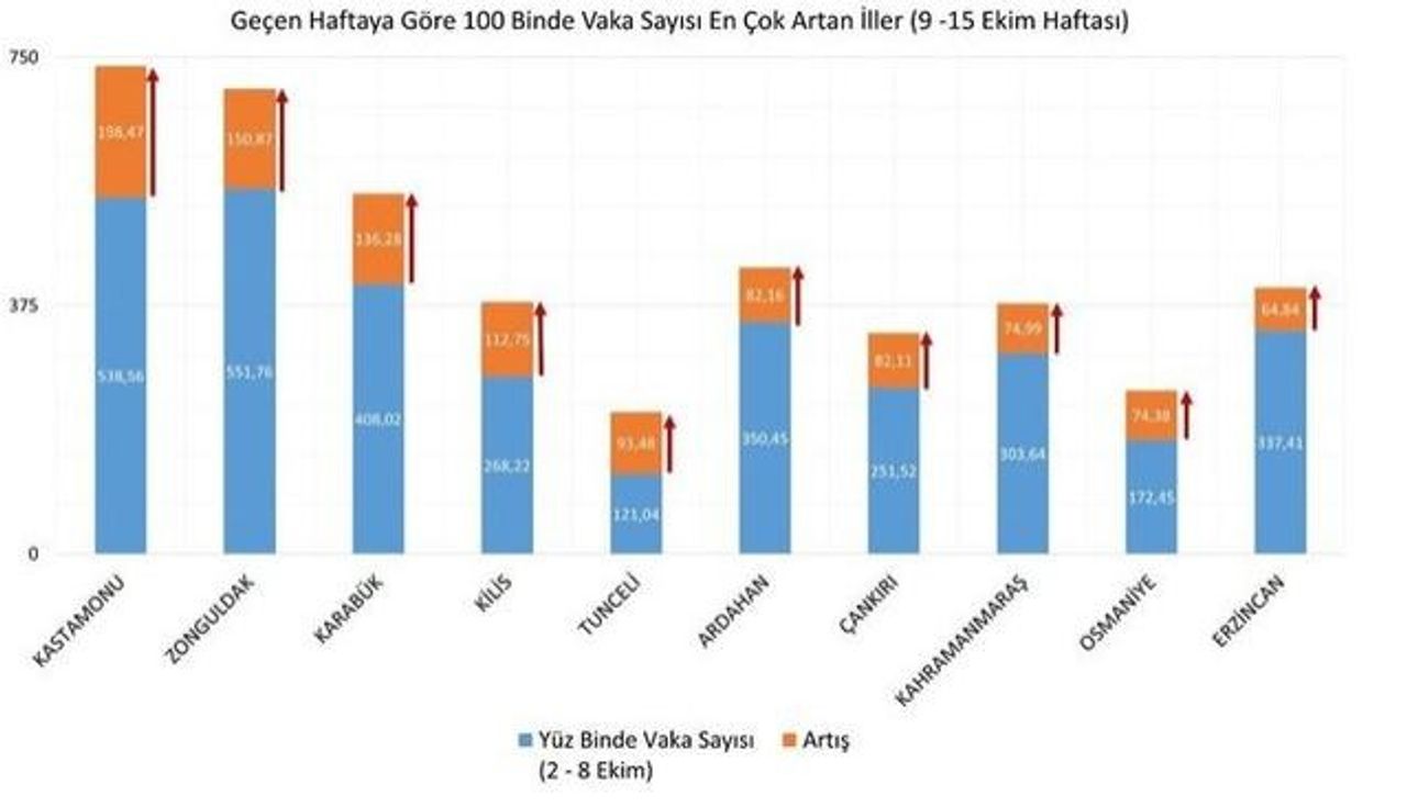 9-15 Ekim Kovid-19 tablosu 9-15 Ekim Kovid-19 tablosu