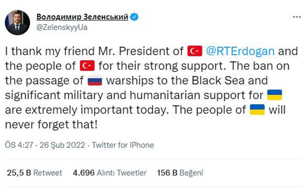 Zelenskiy Twitter Paylaşımı Zelensky Twitter Paylaşımı