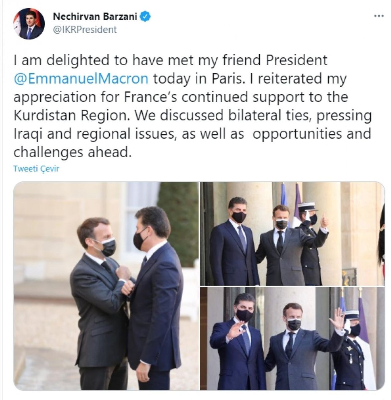 Barzani ile Macron Paris Barzani ile Macron Paris