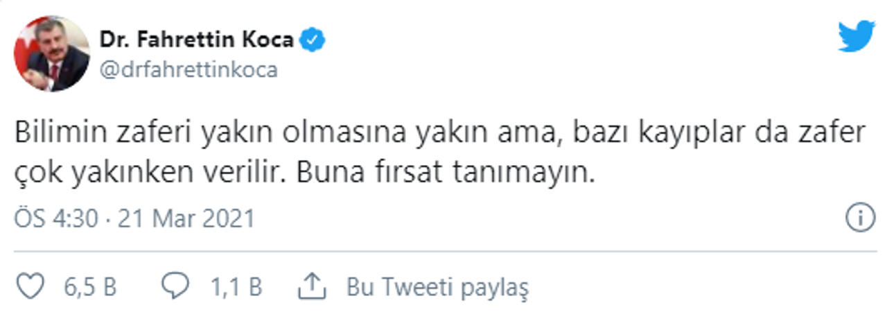 Fahrettin Koca: Hafta İçi Riski Her Yerde Düşürelim565464 Fahrettin Koca: Hafta İçi Riski Her Yerde Düşürelim565464