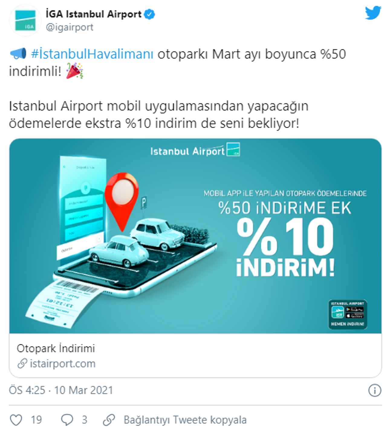 İstanbul Havalimanı Otoparkında Mart Boyunca Yarı Yarıya İndirim454546 İstanbul Havalimanı Otoparkında Mart Boyunca Yarı Yarıya İndirim454546