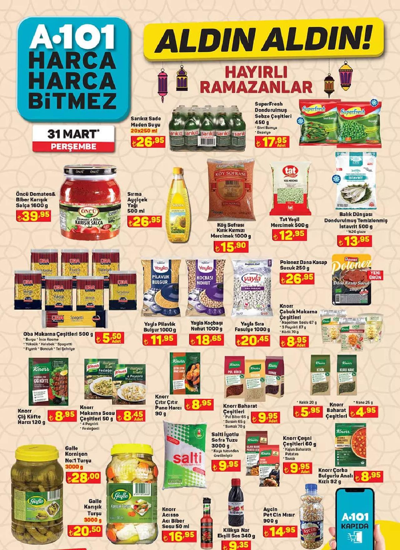 A101 31 Mart 2022 Ramazana özel aktüel indirimli ürünler kataloğu A101 31 Mart 2022 Ramazana özel aktüel indirimli ürünler kataloğu
