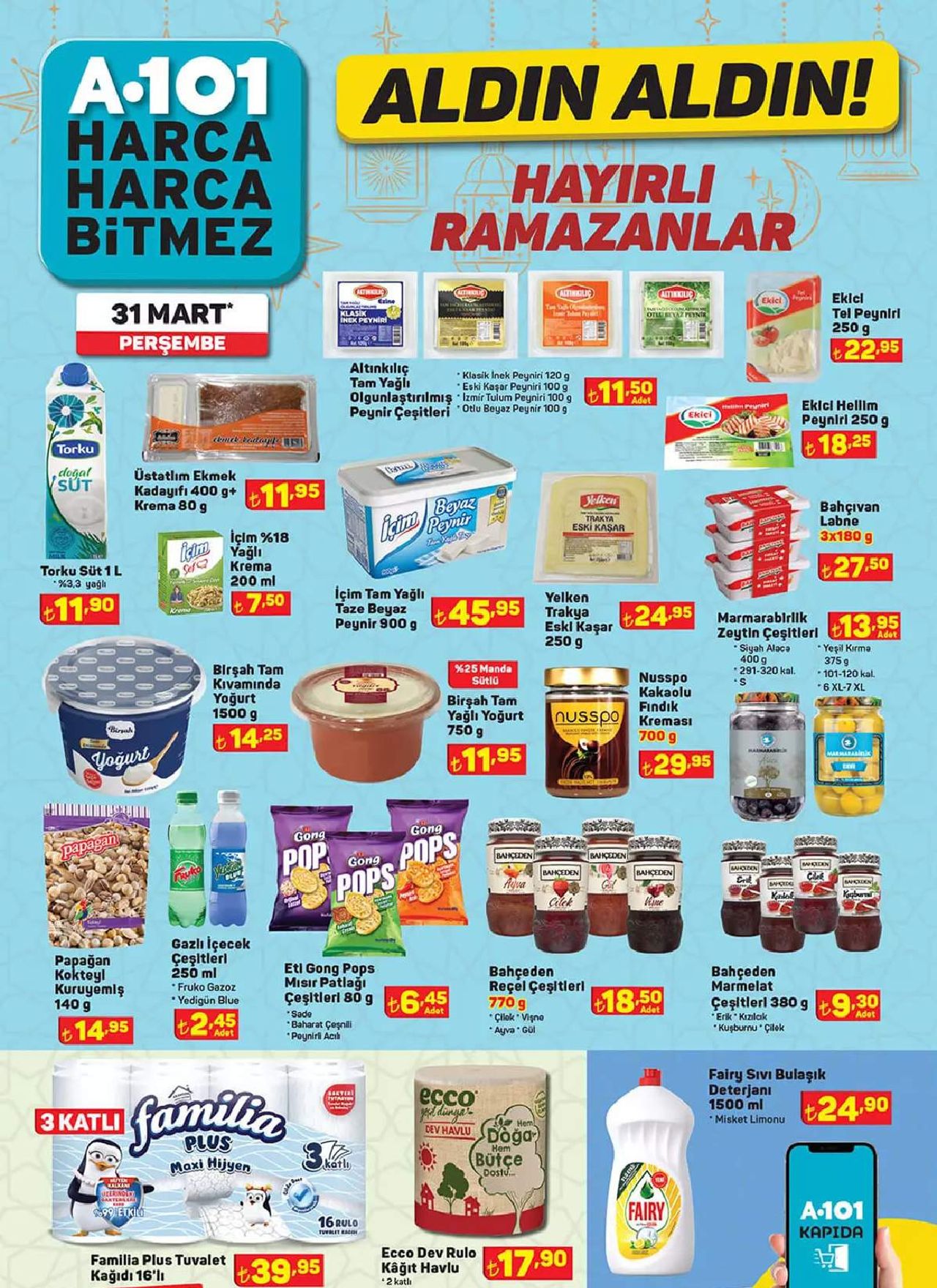A101 31 Mart 2022 Ramazana özel aktüel indirimli ürünler kataloğu A101 31 Mart 2022 Ramazana özel aktüel indirimli ürünler kataloğu