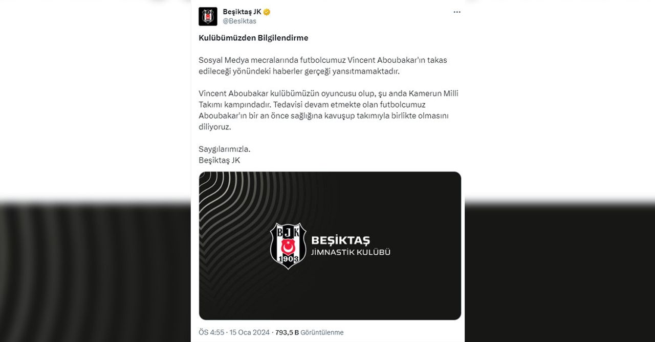 Aboubakar açıklama Aboubakar açıklama