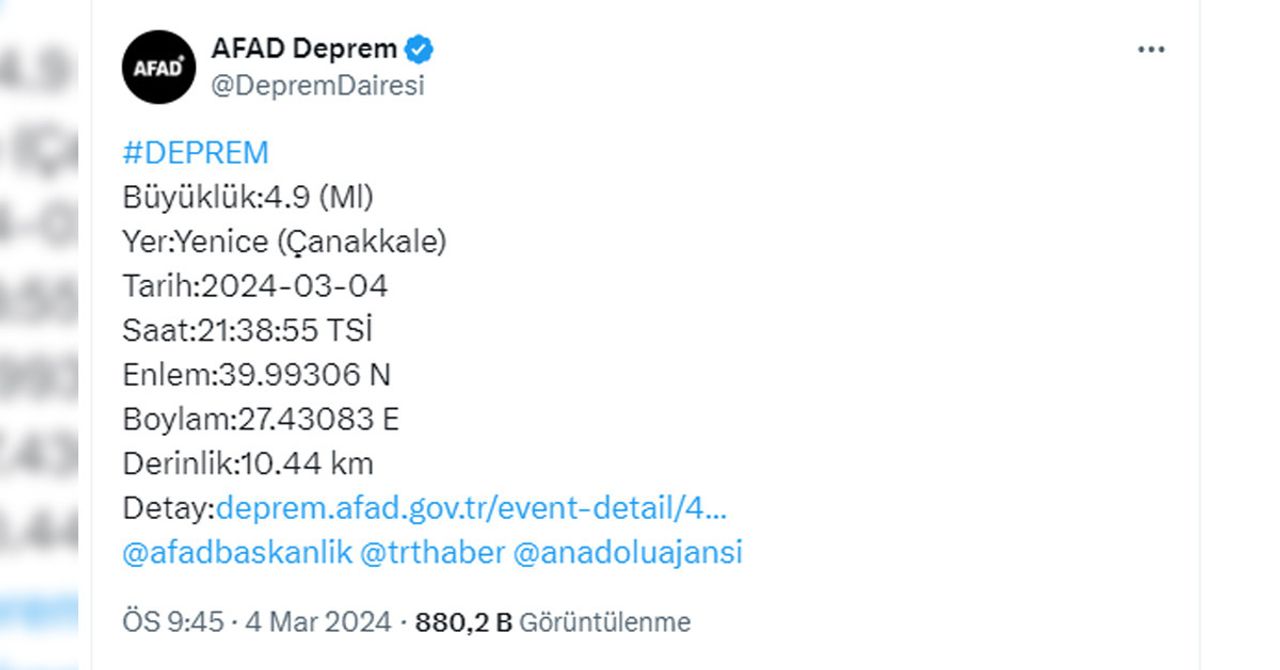 AFAD açıklama AFAD açıklama
