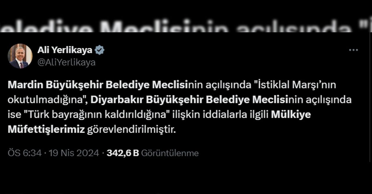 Ali Yerlikaya açıklaması Ali Yerlikaya açıklaması