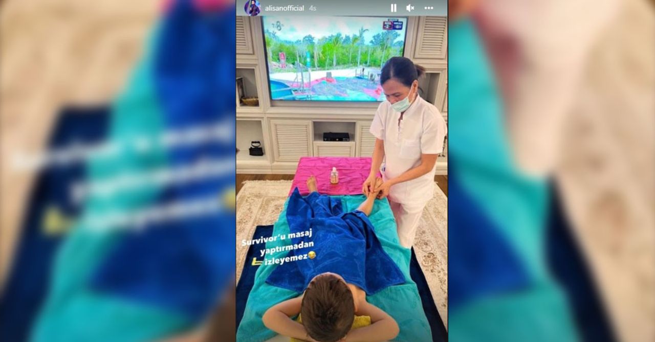 Alişan oğluna masaj yaptırdı Alişan oğluna masaj yaptırdı
