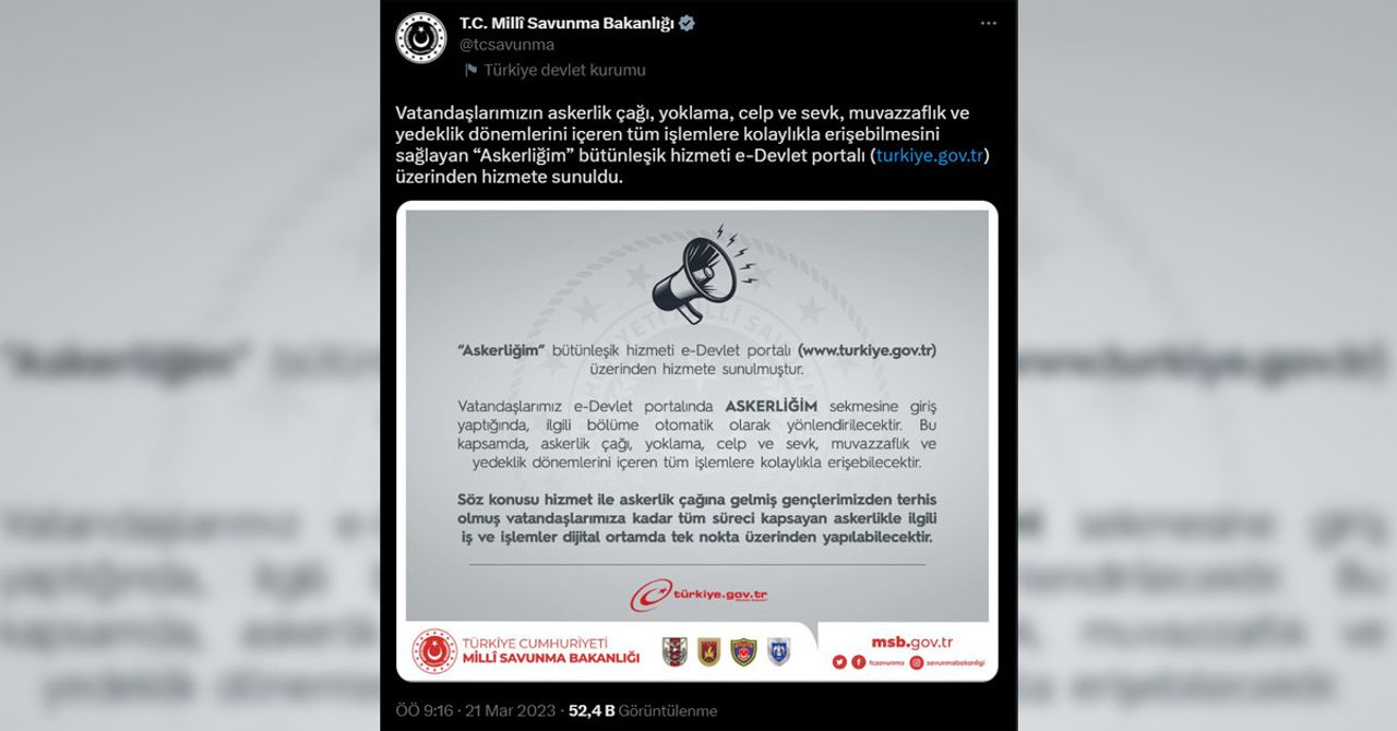 Askerlik işlemleri artık e-Devlet Askerlik işlemleri artık e-Devlet