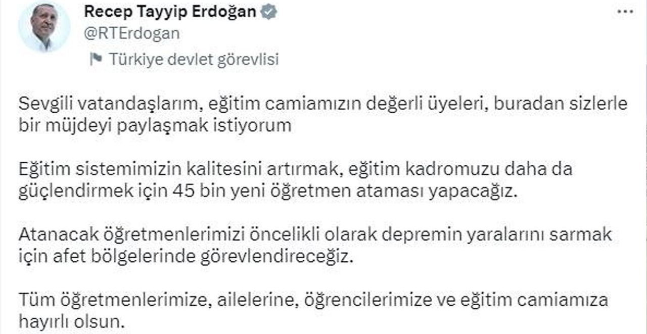 Atama müjdesi Atama müjdesi