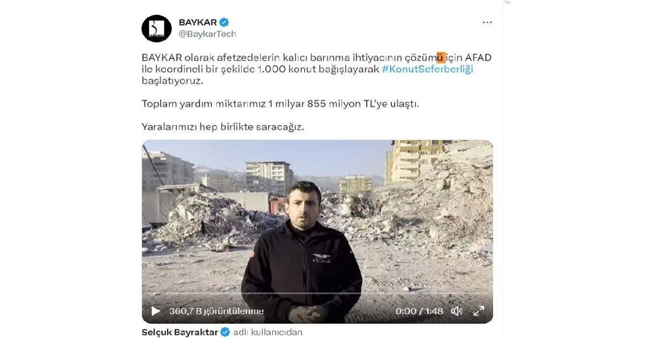 Baykar Deprem Konut Yardımı Baykar Deprem Konut Yardımı