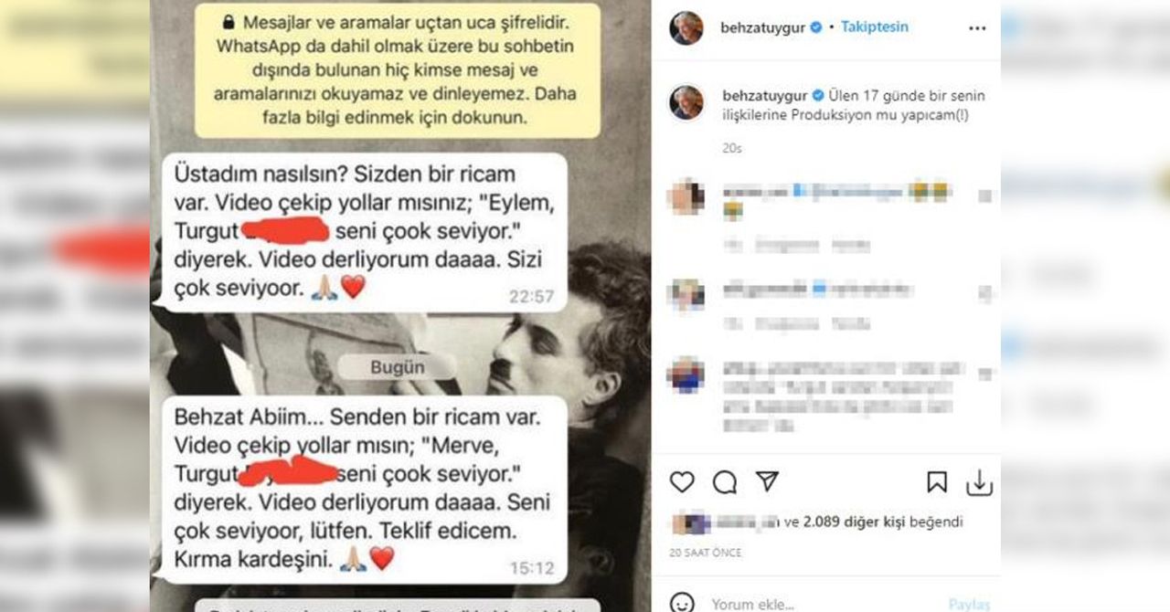 Behzat uygur mesajları ifşaladı Behzat uygur mesajları ifşaladı