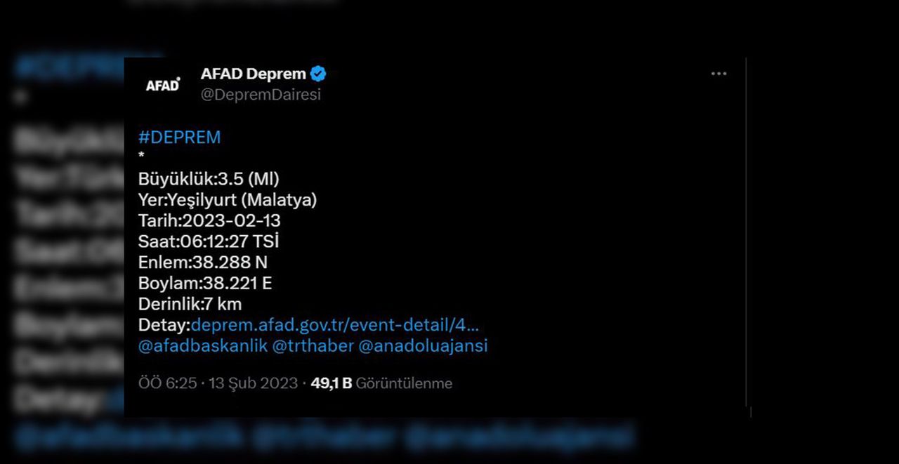Deprem 2 Malatya (Yeşilyurt)