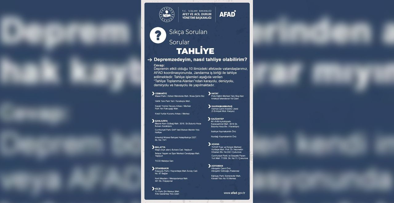 Depremzedeyim, nasıl tahliye olabilirim? Depremzedeyim, nasıl tahliye olabilirim?