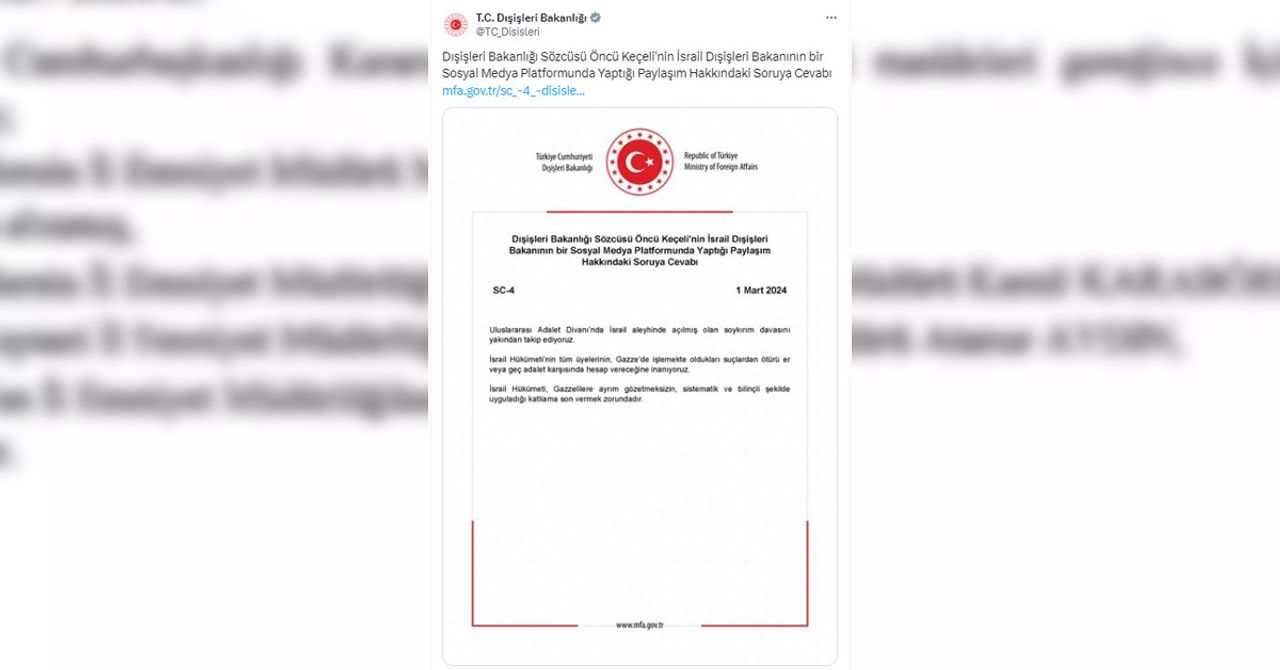 Dışişleri Bakanlığı açıklama Dışişleri Bakanlığı açıklama
