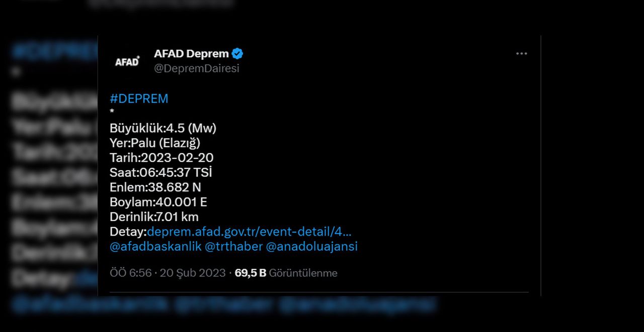 Elazığ deprem Elazığ deprem