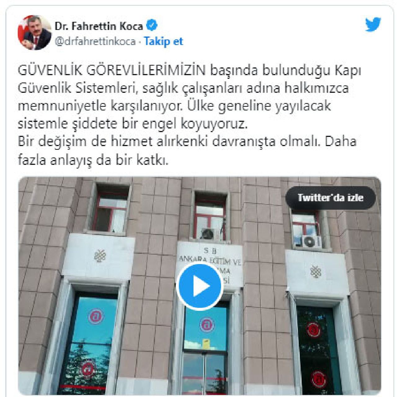 Fahrettin Koca twitter paylaşımı Fahrettin Koca twitter paylaşımı