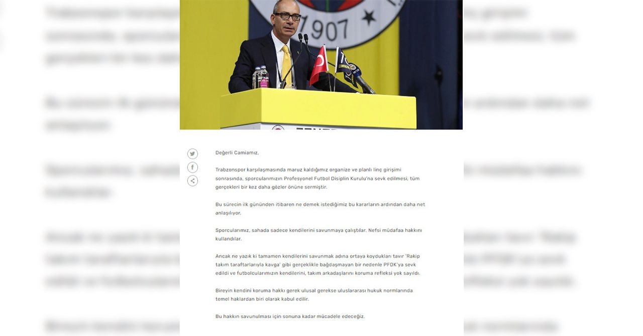 Fenerbahçe açıklama
