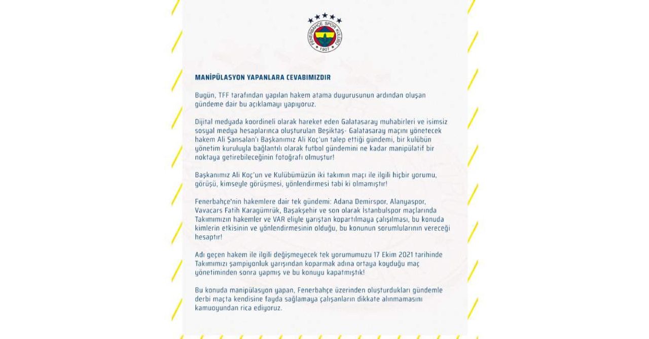 Fenerbahçe Ali Şansalan açıklaam Fenerbahçe Ali Şansalan açıklaam