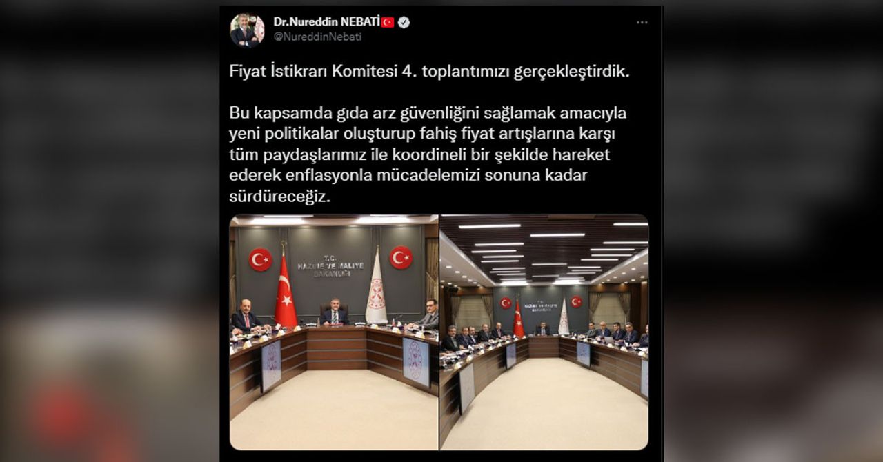 Fiyat İstikrarı Komitesi dördüncü kez toplandı: Enflasyonla mücadeleye devam Fiyat İstikrarı Komitesi dördüncü kez toplandı: Enflasyonla mücadeleye devam