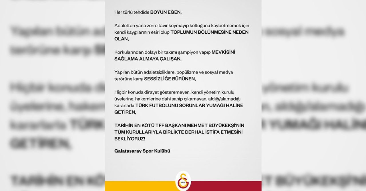 Galatasaray açıklama Galatasaray açıklama