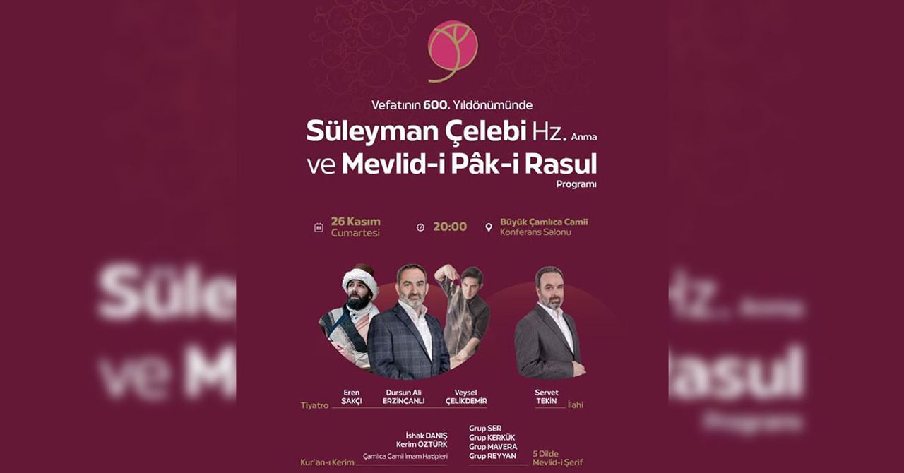 GENÇKOM Süleymen Çelebi Hazretleri anma programı düzenliyor GENÇKOM Süleymen Çelebi Hazretleri anma programı düzenliyor