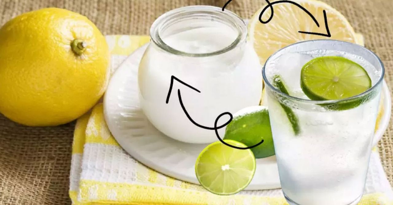 Göbek yağı eriten ayran, soda limon karışımı