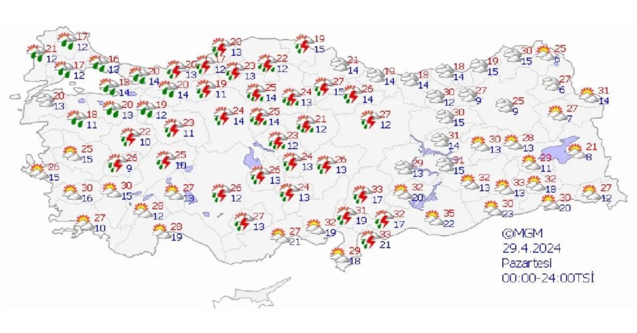 Gök gürültülü sağanak yağış geliyor: Meteoroloji’den 15 kente uyarı Gök gürültülü sağanak yağış geliyor: Meteoroloji’den 15 kente uyarı
