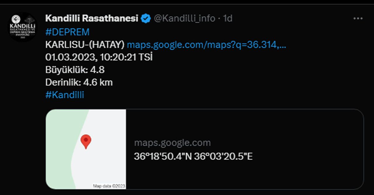 Hatay da deprem Hatay da deprem
