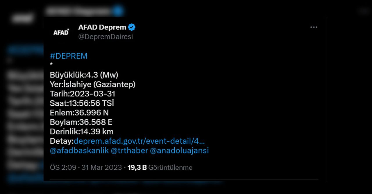 İlk açıklama AFAD İlk açıklama AFAD