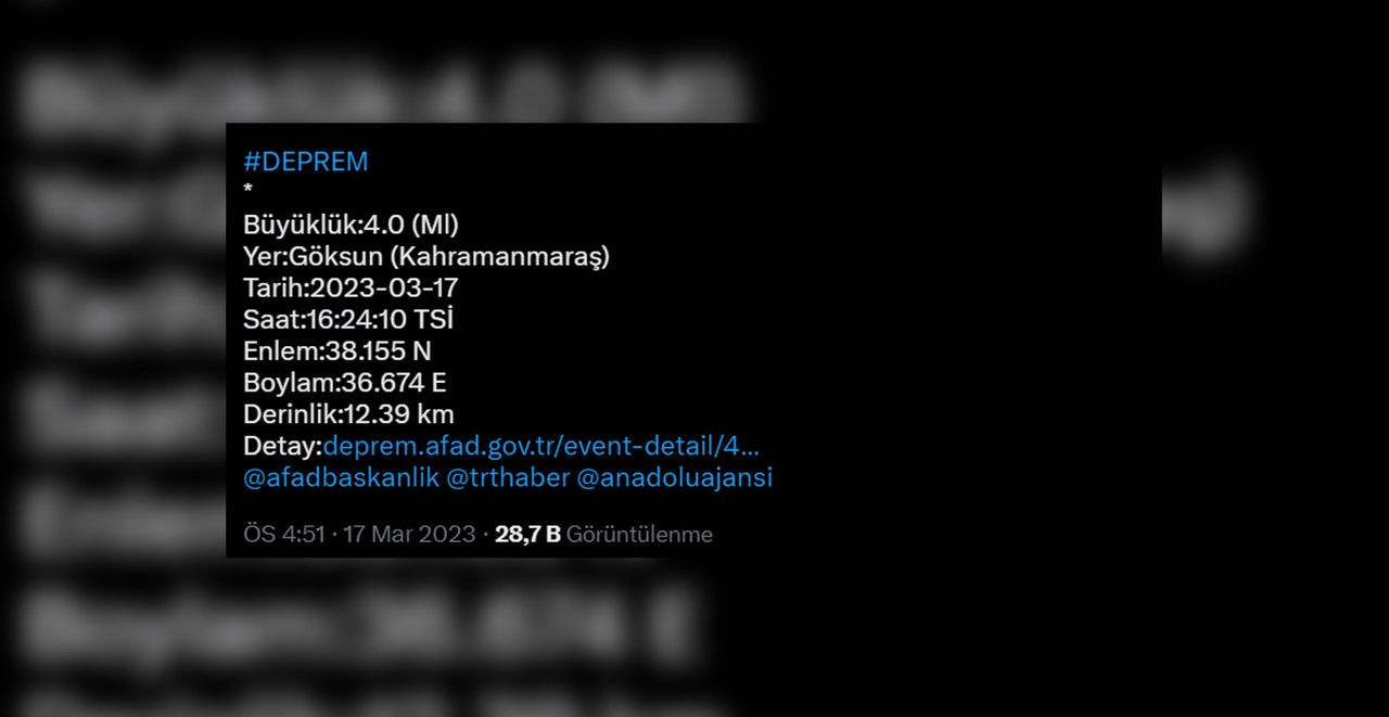 İlk açıklama AFAD İlk açıklama AFAD