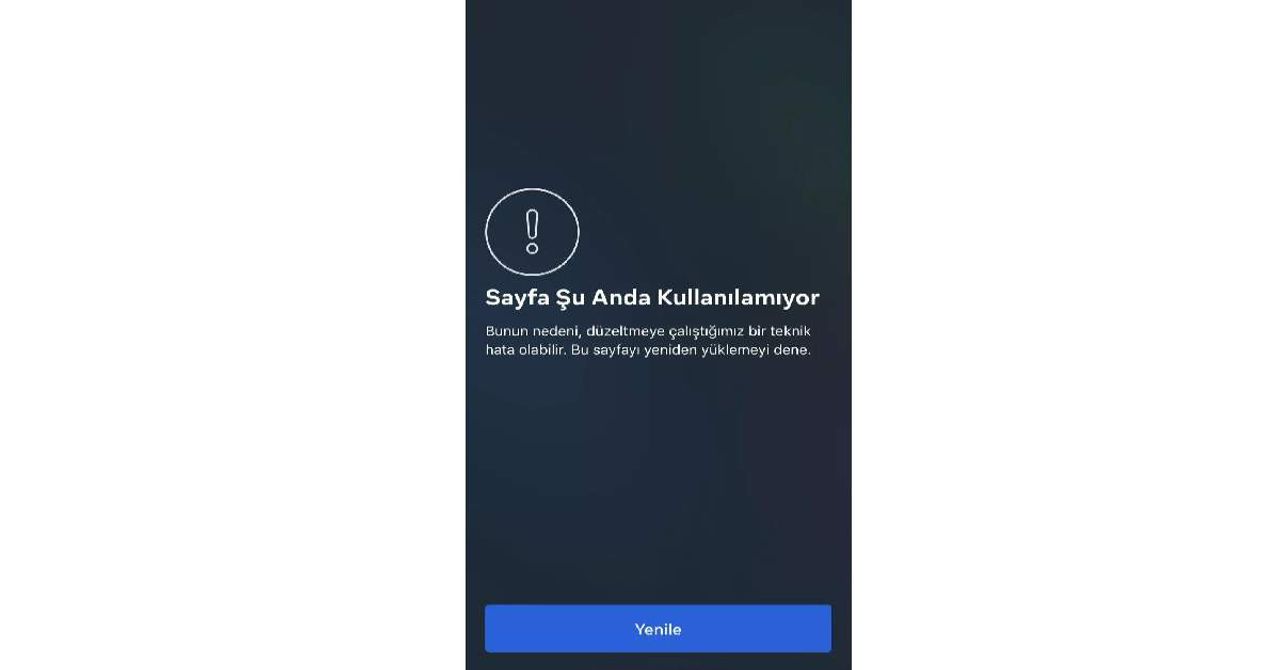 Instagram Sayfa Şu Anda Kullanılamıyor Hatası Instagram Sayfa Şu Anda Kullanılamıyor Hatası