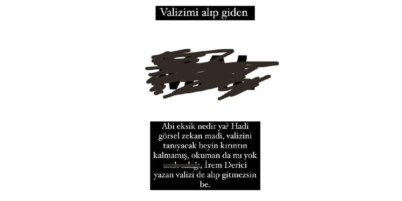 İrem Derici Instagram Paylaşımı
