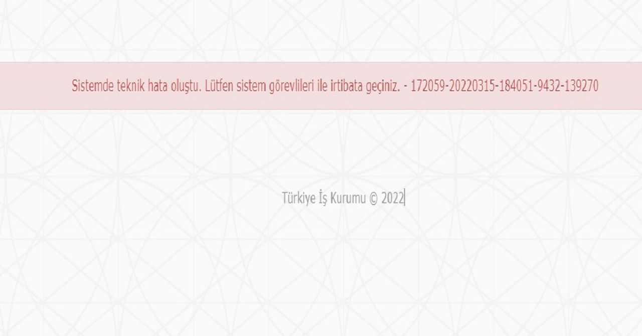 İŞKUR hatası İŞKUR hatası