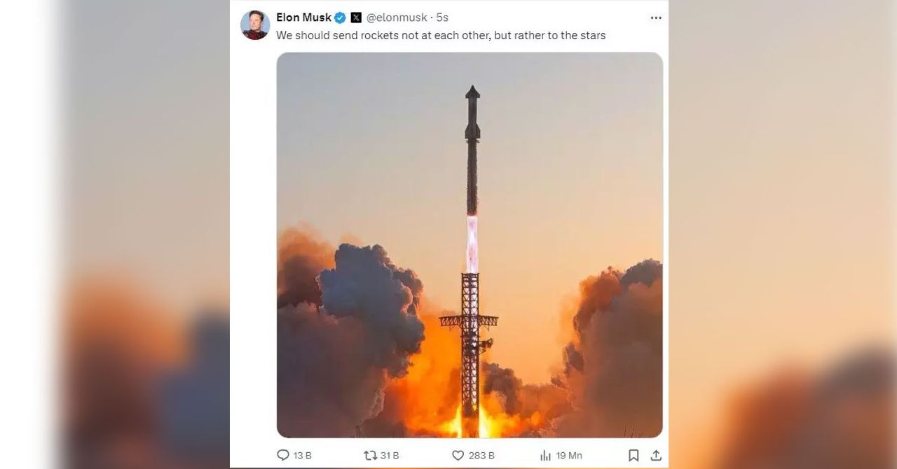 İsrail’in Filistin’e yönelik saldırılarında ikircilikli bir tavır sergileyen Elon Musk, İsrail’in İran’a gerçekleştirdiği saldırısının ardından paylaşımda bulundu, ‘‘Roketleri birbirimize değil, yıldızlara göndermeliyiz’’ ifadelerine yer verdi. İsrail’in Filistin’e yönelik saldırılarında ikircilikli bir tavır sergileyen Elon Musk, İsrail’in İran’a gerçekleştirdiği saldırısının ardından paylaşımda bulundu, ‘‘Roketleri birbirimize değil, yıldızlara göndermeliyiz’’ ifadelerine yer verdi.