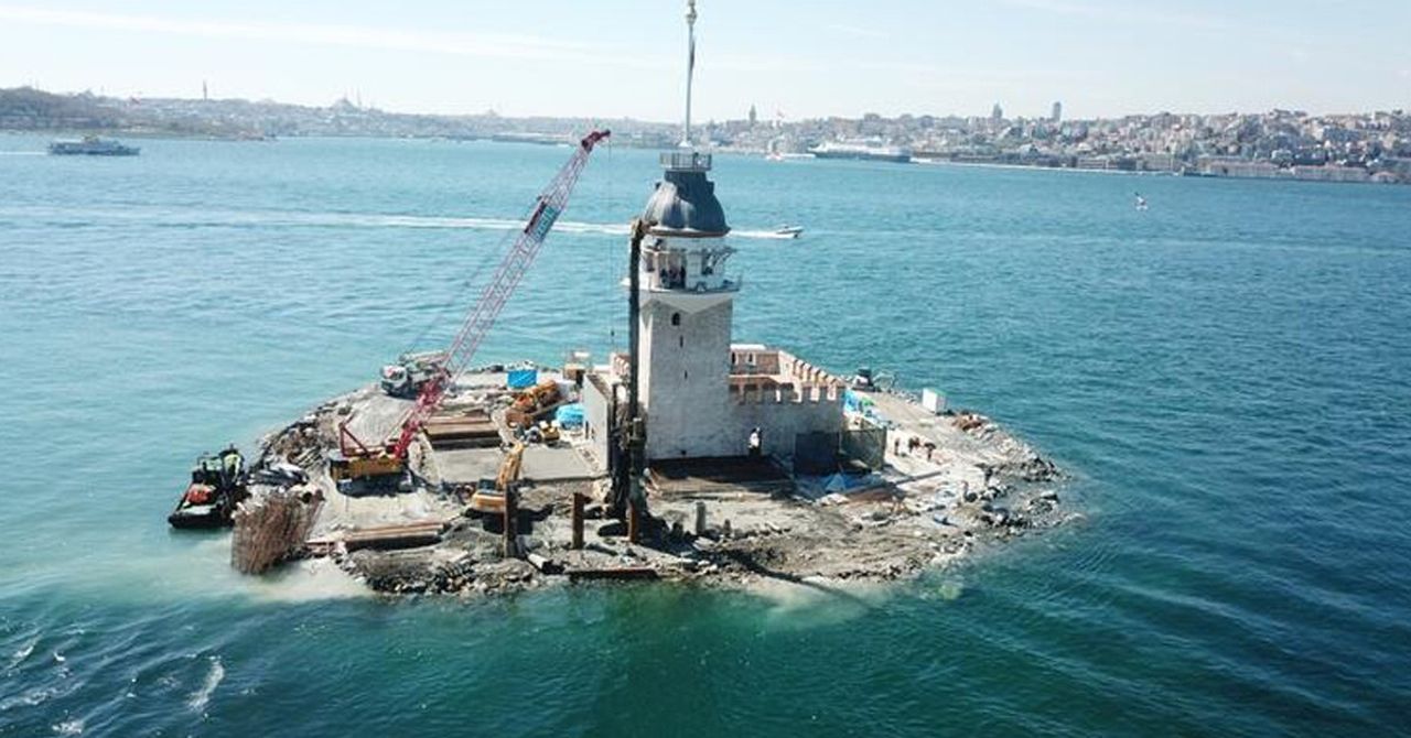 Kız Kulesi havadan görüntülendi Kız Kulesi havadan görüntülendi