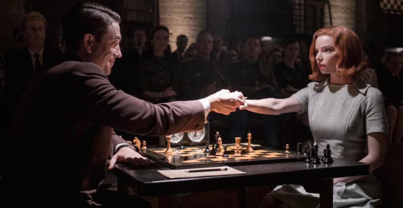 The Queens Gambit dizisinden bir sahne.