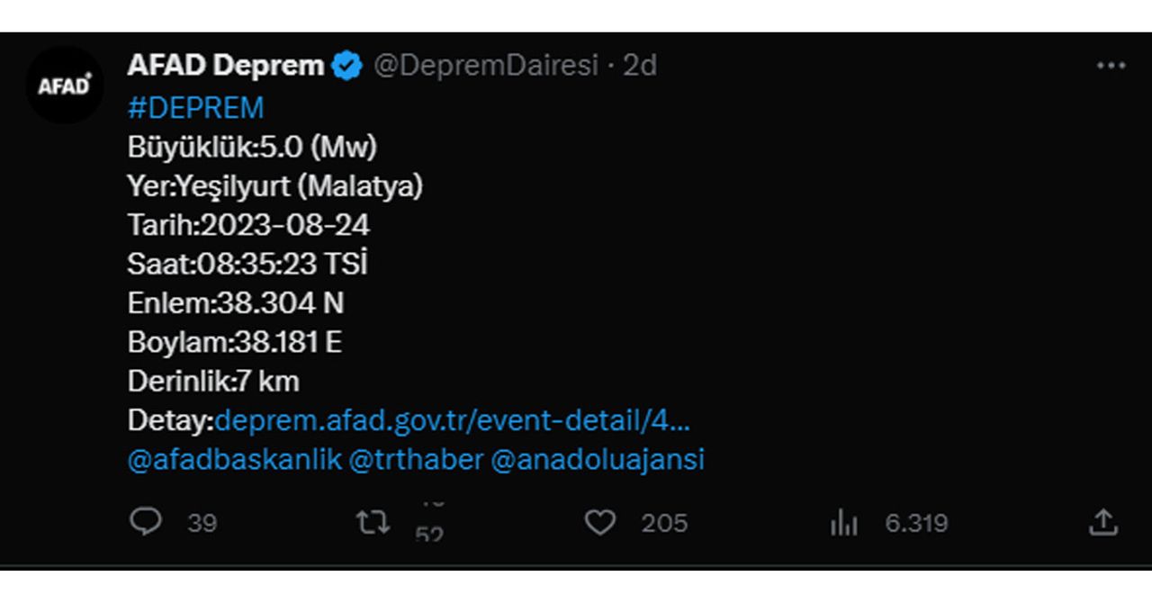 Malatya son dakika deprem Malatya son dakika deprem