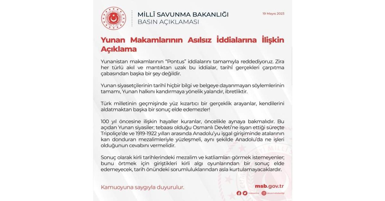 MSB Pontus Açıklaması MSB Pontus Açıklaması